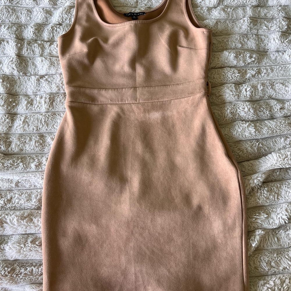 Haute Monde Chic Tan Mini Dress